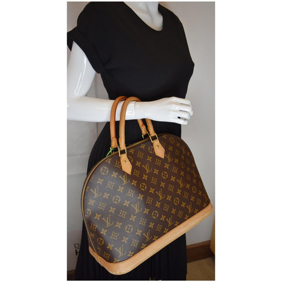 LOUIS VUITTON #38816 Alma Brown Monogram Canvas Satchel Bag