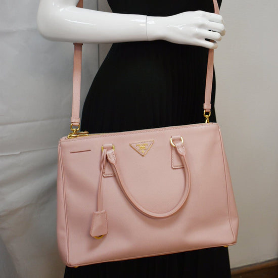 Petal Pink Saffiano Leather Shoulder Bag