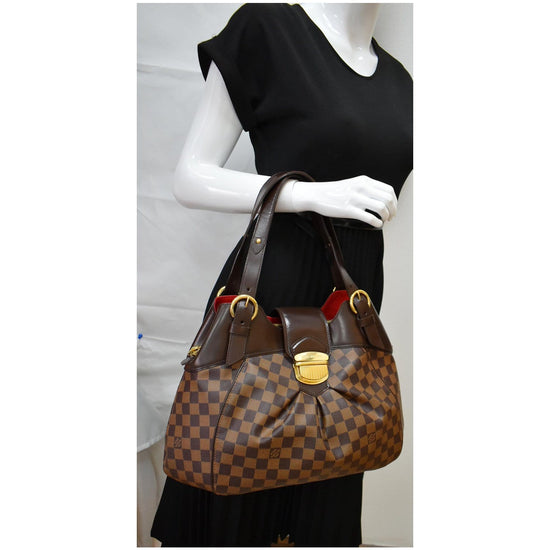 LOUIS VUITTON Sistina GM Damier Ebene Shoulder Bag Brown