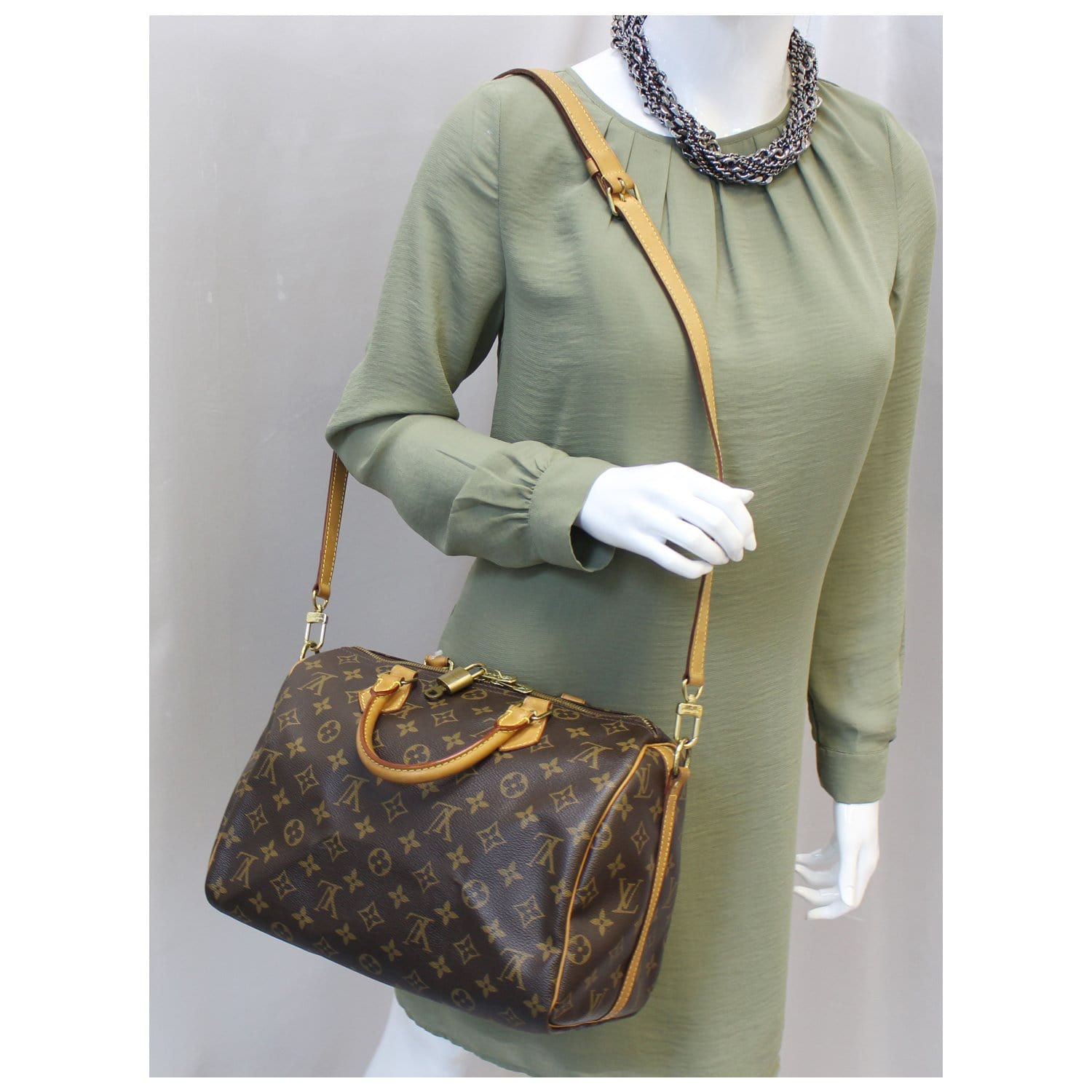 LOUIS VUITTON Speedy 30 Bandouliere Monogram Canvas Shoulder Bag-US