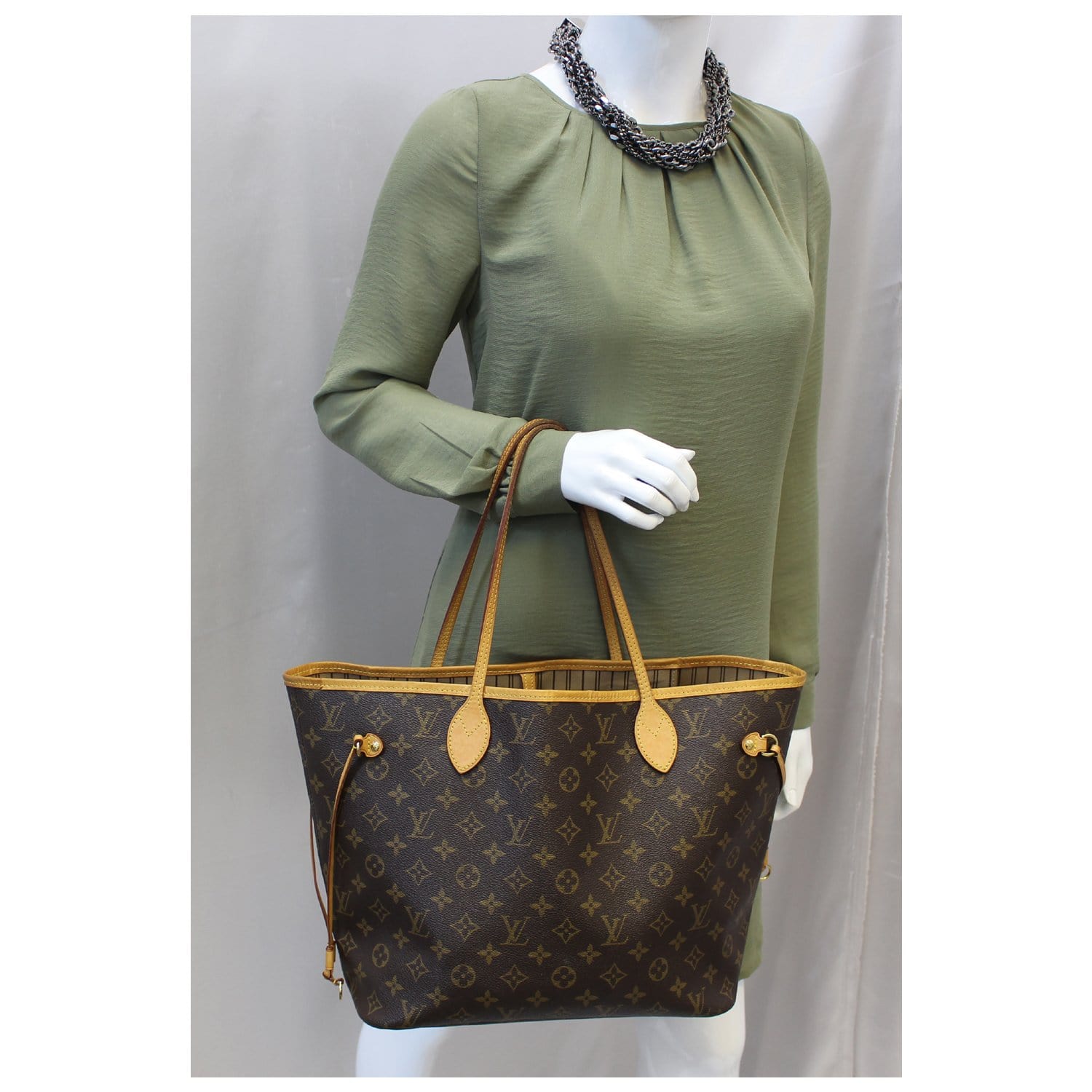 LOUIS VUITTON Monogram Canvas Neverfull MM Brown Tote Bag-US