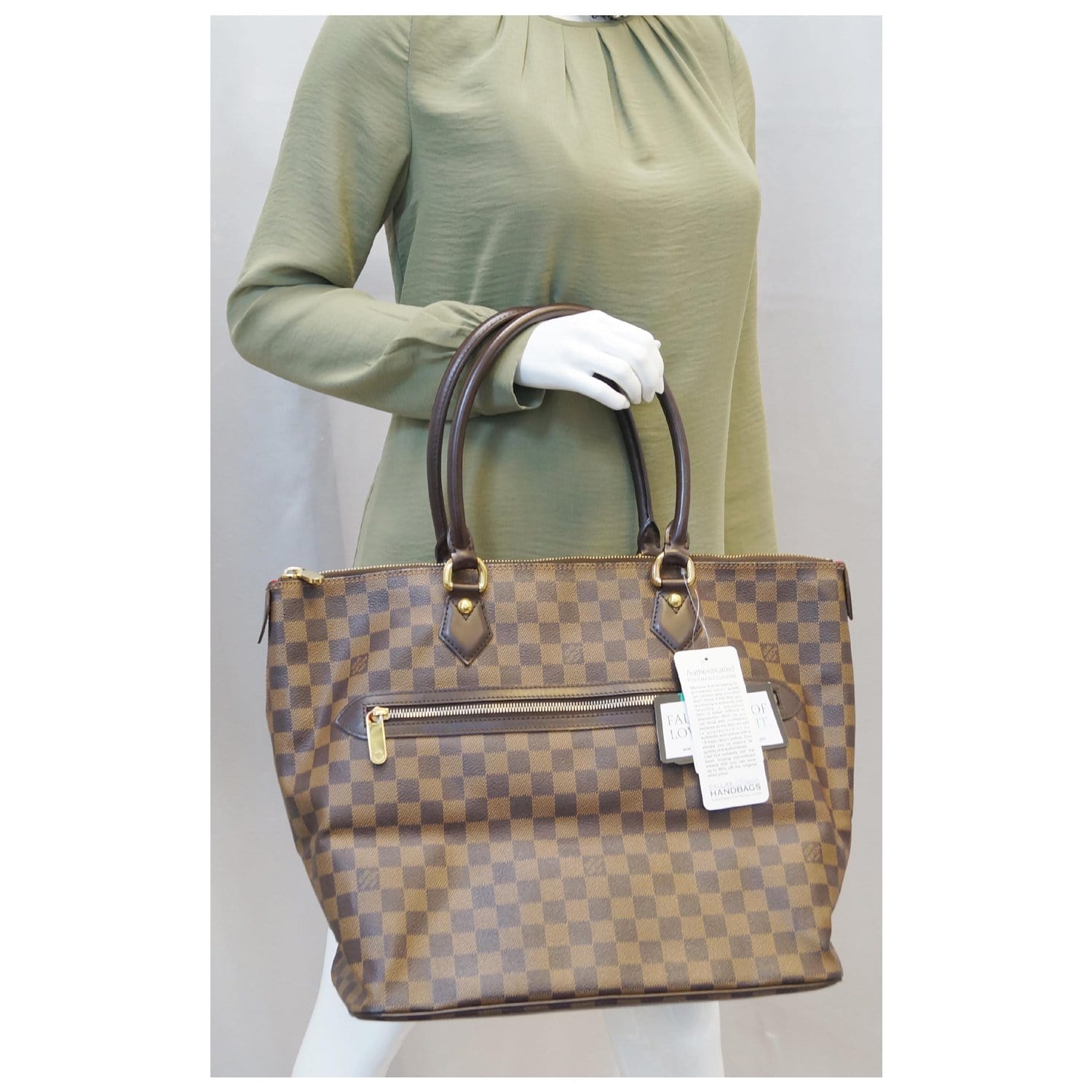 LOUIS VUITTON Saleya GM Damier Ebene Shoulder Handbag-US