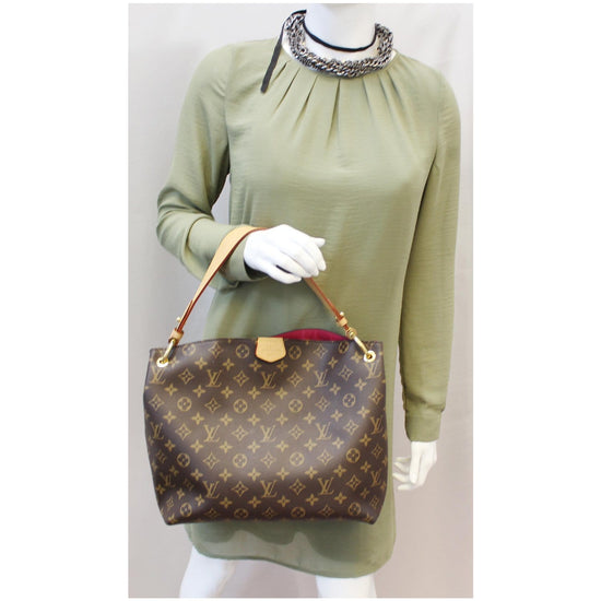 Louis+Vuitton+Graceful+Shoulder+Bag+PM+Brown%2FBlack+Canvas for sale online