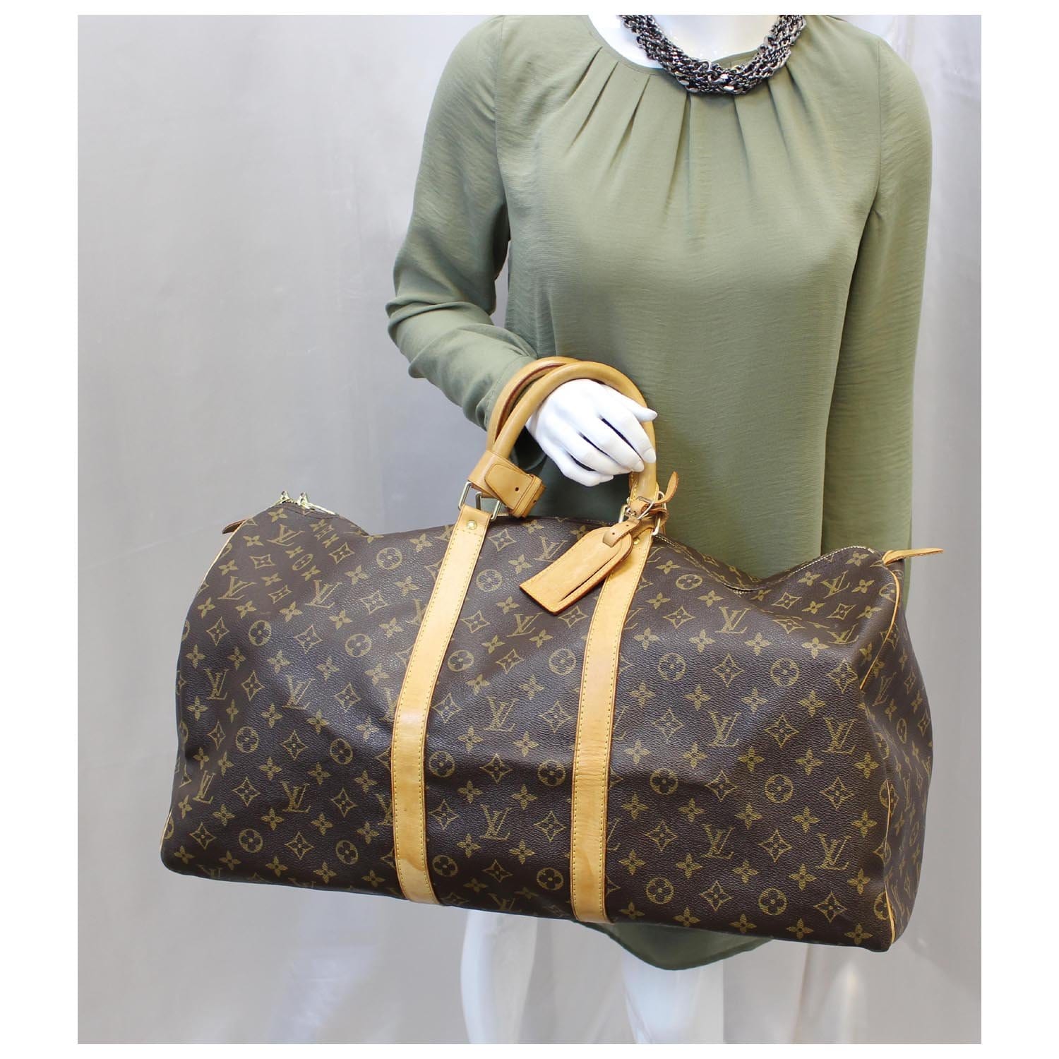 Wyld Blue Vintage LV Keepall 55 Boston Bag