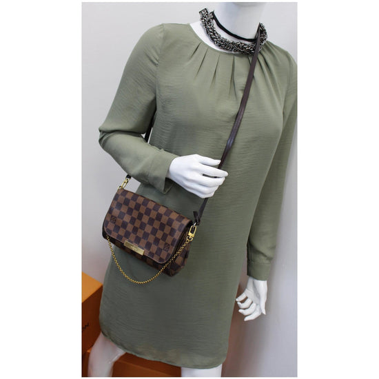 LOUIS VUITTON Favorite PM Damier Ebene Crossbody Bag Brown