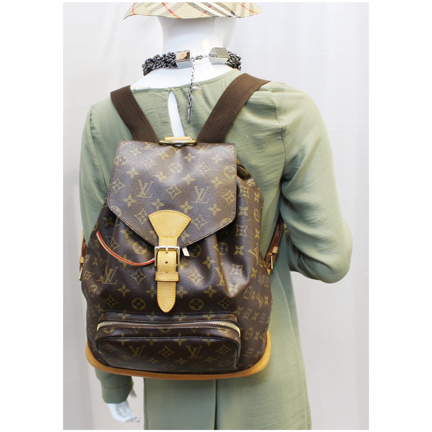 LOUIS VUITTON Montsouris GM Monogram Canvas Backpack Bag Brown-US