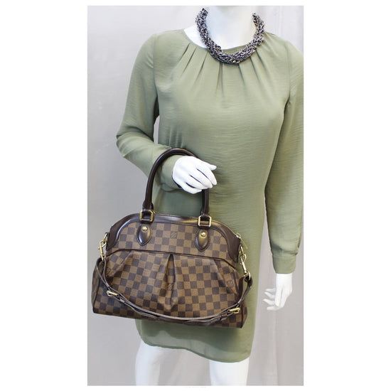 Louis Vuitton Damier Ebene Top Handle Trevi PM Bag Brown