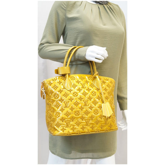 LOUIS VUITTON Monogram - Lockit lambskin Satchel Bag Mustard