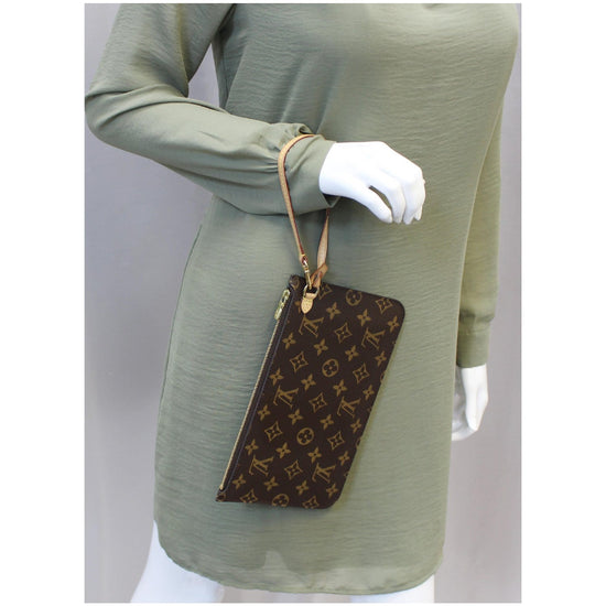 Louis Vuitton Monogram Teddy Neverfull mm Pochette Wristlet New