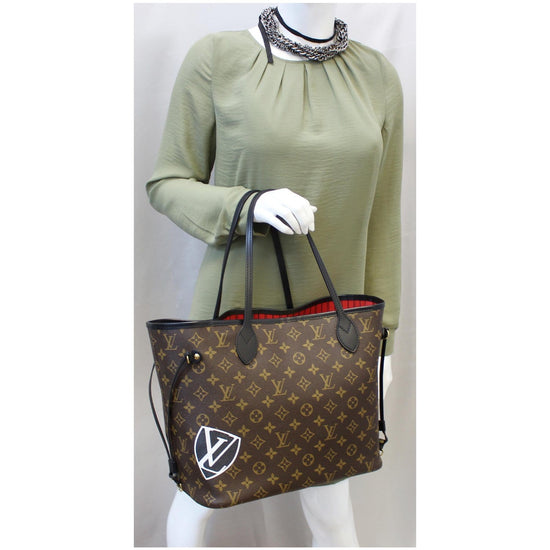 Louis Vuitton Brown Monogram Coated Canvas My LV World Tour Neverfull mm Gold Hardware (Like New), Womens Handbag