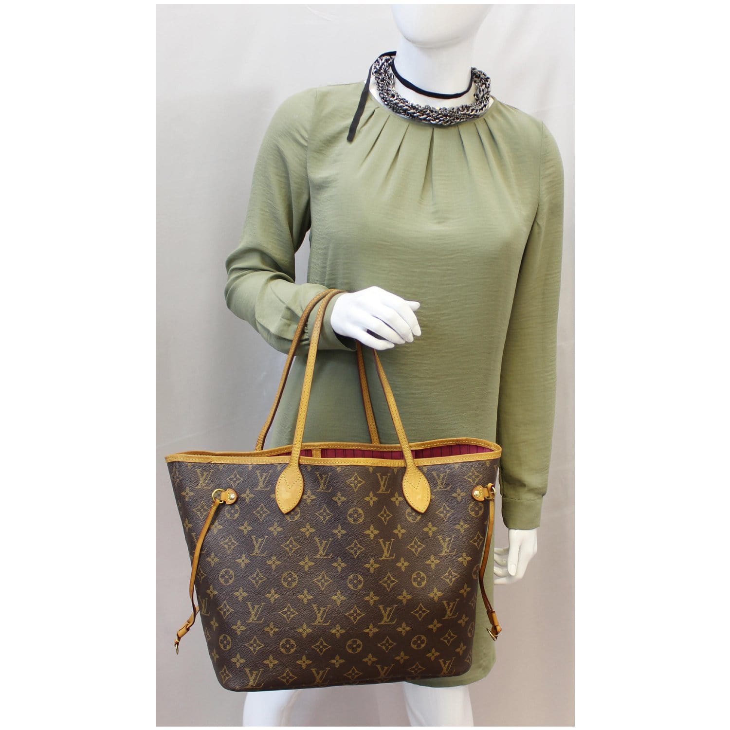 LOUIS VUITTON Neverfull MM Monogram Canvas Tote Shoulder Bag Brown-US