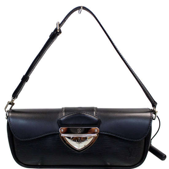 LOUIS VUITTON Montaigne Clutch Epi Noir Shoulder Bag