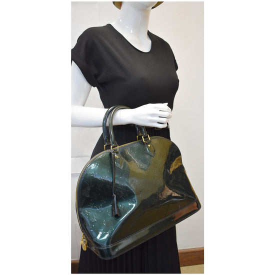 Vintage Louis Vuitton Green Vernis Alma GM Handbag