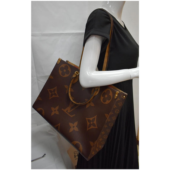 LOUIS VUITTON Monogram Reverse On the Go GM Brown M45320 Women's Canvas Bag
