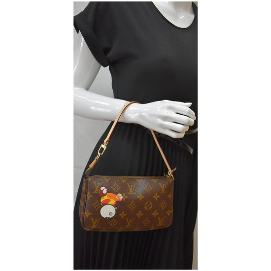 LOUIS VUITTON Murakami Panda Pochette Monogram Canvas Accessoires Pouc