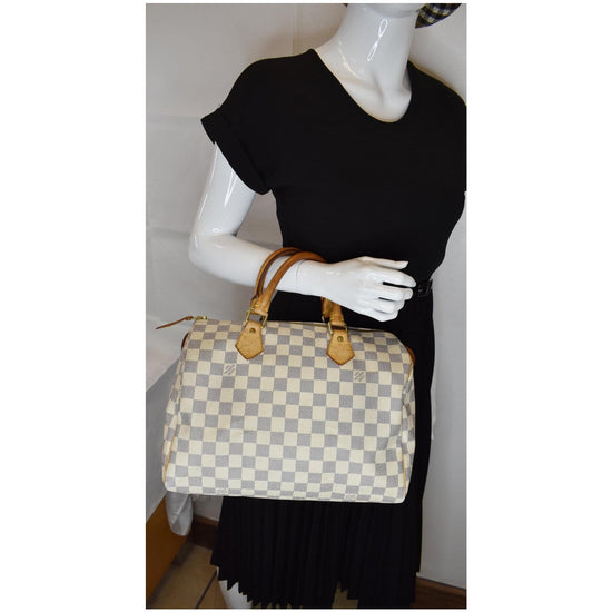 Louis Vuitton Damier Azur Speedy 30 - White Handle Bags, Handbags -  LOU808560