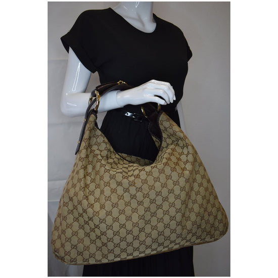 Gucci Original GG Canvas Horsebit Hobo QFB1FXJY0B000