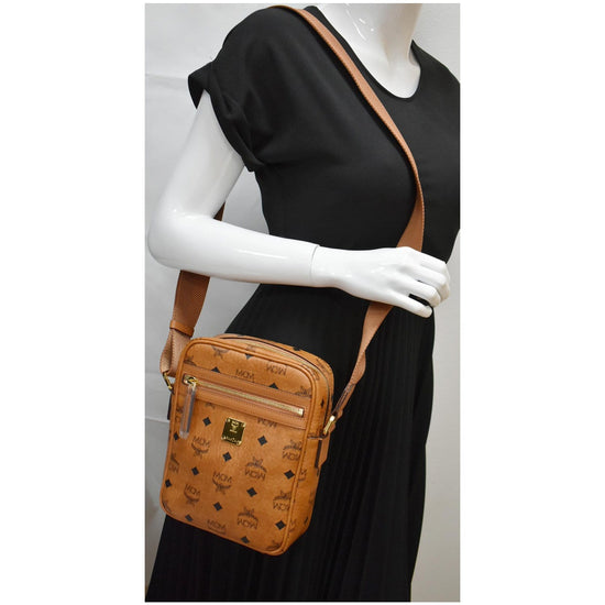 Mcm Kl Visetos Mini Crossbody Bag In Brown