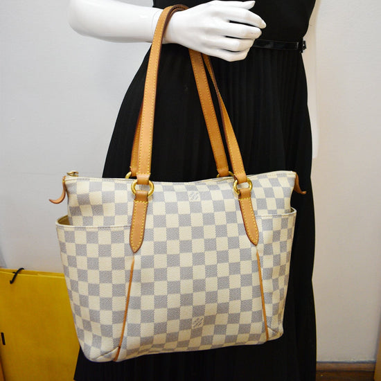 Louis Vuitton Totally PM Tote Shoulder Bag Damier Azur White - Full Set!
