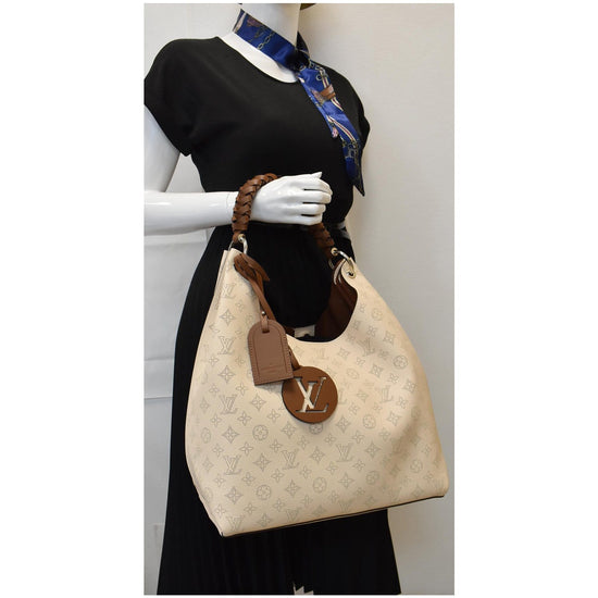 Louis Vuitton Carmel Hobo Mahina Calf Skin Bag with Charm