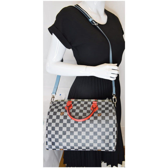 Louis Vuitton Speedy Bandouliere Bag Damier with Braided Detail 30