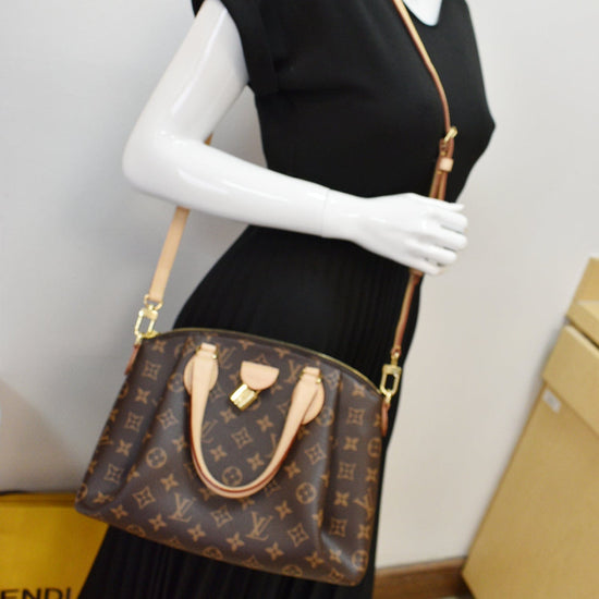 LOUIS VUITTON Rivoli PM Monogram Canvas Shoulder Bag Brown