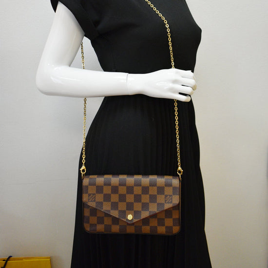 Louis Vuitton Damier F√ licie Pochette 2021 Ss, Brown