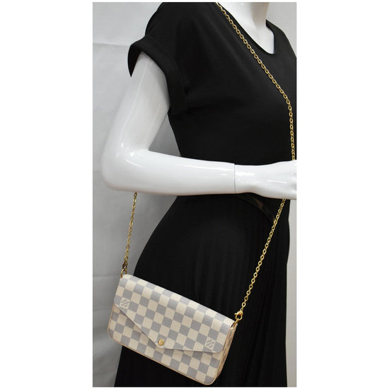 Louis Vuitton Felicie Pochette Damier Azur Crossbody Bag