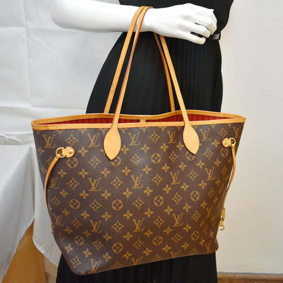 Louis Vuitton Neverfull GM Monogram Canvas Tote Bag with yellow