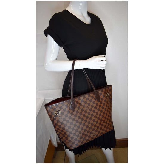 Louis Vuitton LV Neverfull MM damier with pink Brown ref.502608