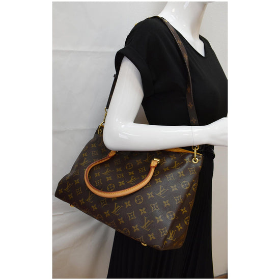 Louis Vuitton Pallas mm, Black + Monogram Canvas