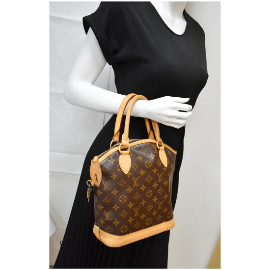 Louis Vuitton - Authenticated Lockit Vertical Handbag - Cloth Brown for Women, Very Good Condition