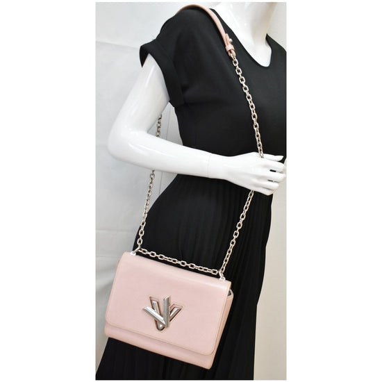 LOUIS VUITTON Epi Chain Flower Twist Shoulder Bag MM Pink 1196537