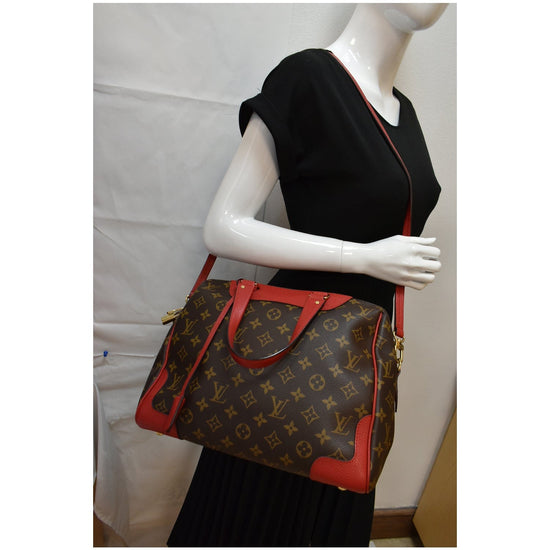Louis Vuitton, Bags, Authenticlouis Vuitton Retiro Monogram Red Satchel  Duffle Crossbody Canvas