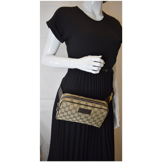 GUCCI GG Monogram Canvas Belt Bag Beige 449174 - 20% OFF