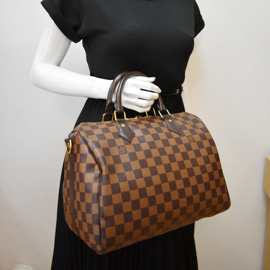 Louis Vuitton Speedy 30 Damier Ebene AA0196 (Hotstamped DM)