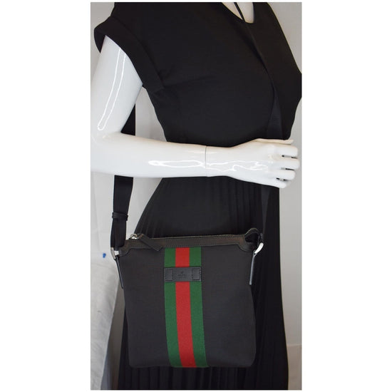 Gucci Web Messenger Bag Techno Canvas Small Black 2224777