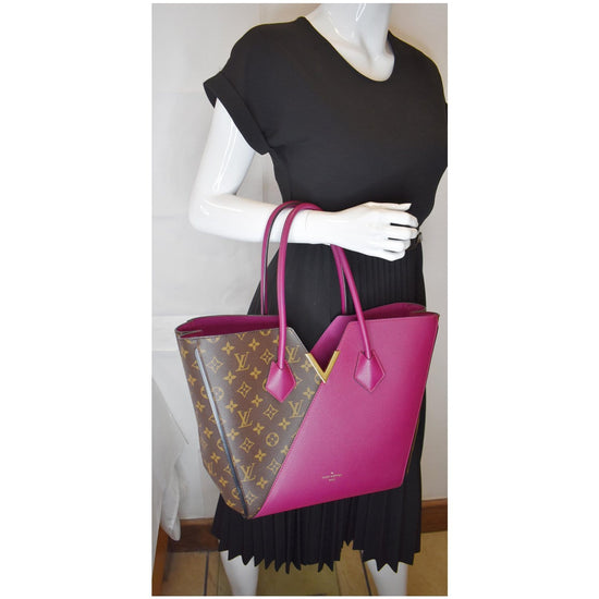 LOUIS VUITTON Kimono Monogram Calfskin Tote Bag Brown/Magenta