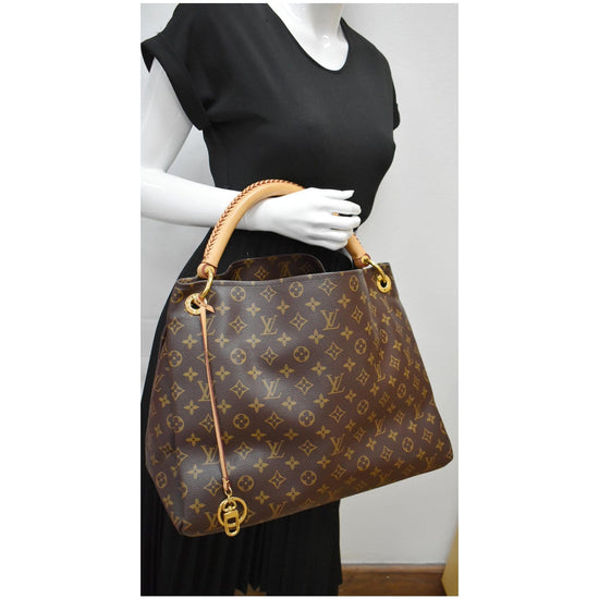 Artsy cloth handbag Louis Vuitton Brown in Cloth - 24970086