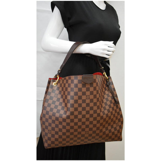 Graceful handbag Louis Vuitton Brown in Cotton - 19266893