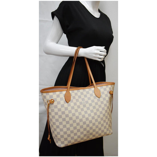 LOUIS VUITTON Damier Azur Neo Neverfull MM Rose Ballerine 1284715