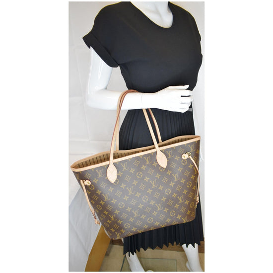 Neverfull cloth tote Louis Vuitton Brown in Cloth - 23379162