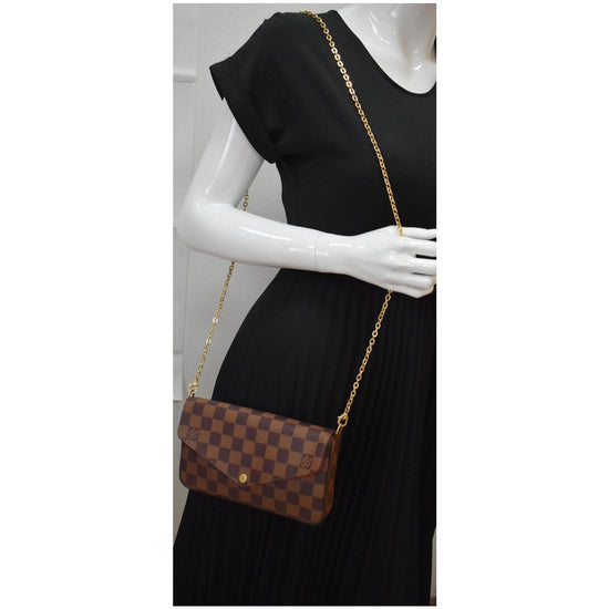 LOUIS VUITTON Pochette Felice Shoulder Bag M62002 canvas Brown Used leopard  LV