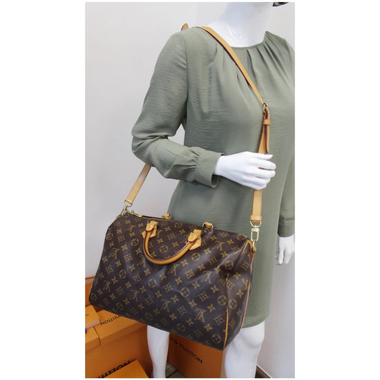 Louis Vuitton speedy Bandouliere 35 monogram Brown Leather ref