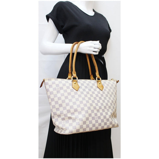 Louis Vuitton Damier Azur Saleya MM Shoulder Tote Bag