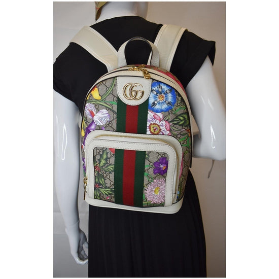 Gucci Brown Small GG Supreme Ophidia Backpack Beige Cloth Cloth ref.963228  - Joli Closet