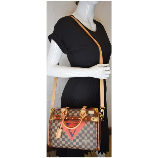 LOUIS VUITTON Time Trunk Speedy 25 Bandouliere Damier Shoulder Bag Bla