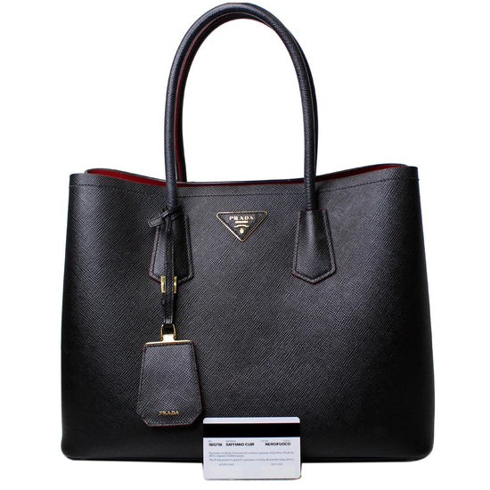 Prada Grey/Brown Saffiano Leather Double Handle Tote Bag 1BG838 - Yoogi's  Closet