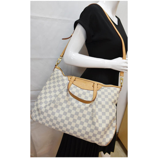 LOUIS VUITTON Damier Azur Siracusa GM Shoulder Handbag