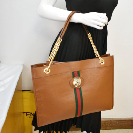 Gucci Rajah GG Supreme Leather Large Chain Shoulder Bag 537219